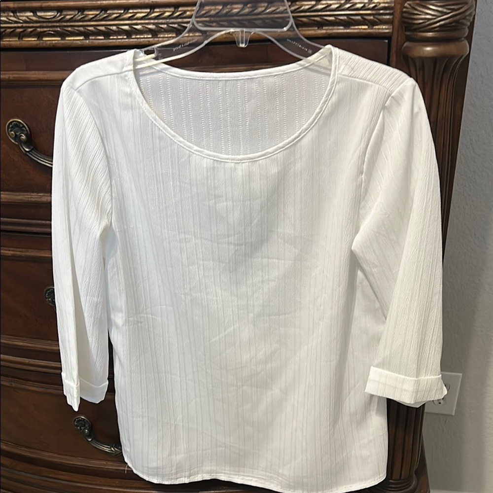Classic White Women's Scoop Neck Blouse